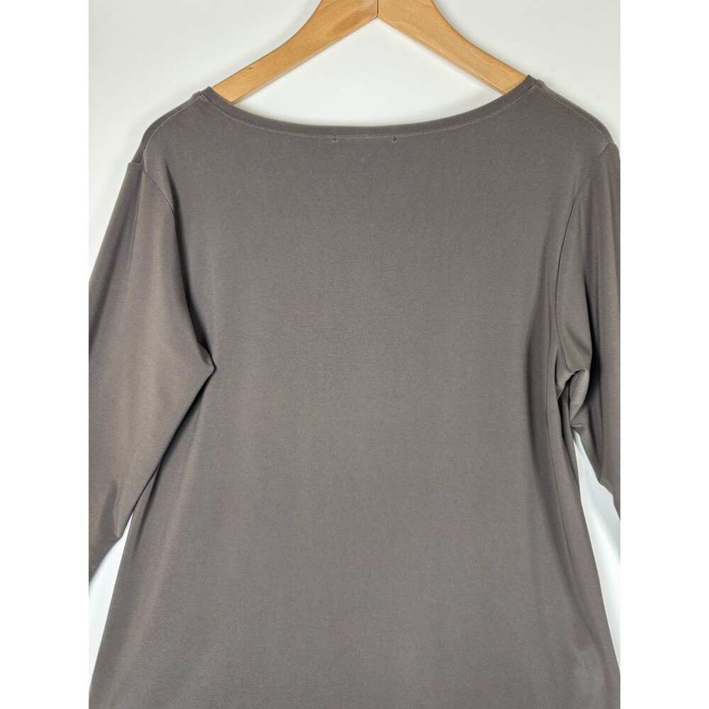 Sympli Top Womens 10‎ Brown V Neck Stretch Travel Minimalist Made in Canada - Picture 4 of 12